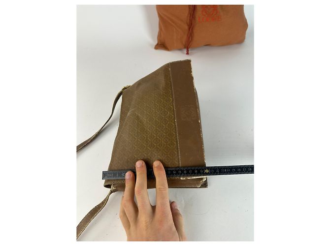 Vintage Loewe Madrid Leder Monogramm Tasche camelbraun - Ansicht 13