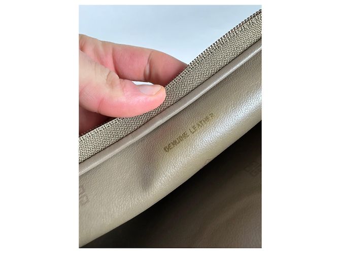 Vintage Givenchy Logo Leder Clutch Grau - Ansicht 3