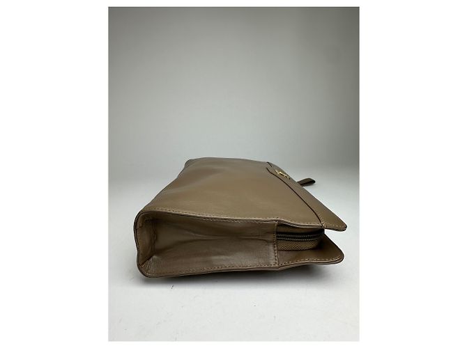 Vintage Givenchy Logo Leder Clutch Grau - Ansicht 5