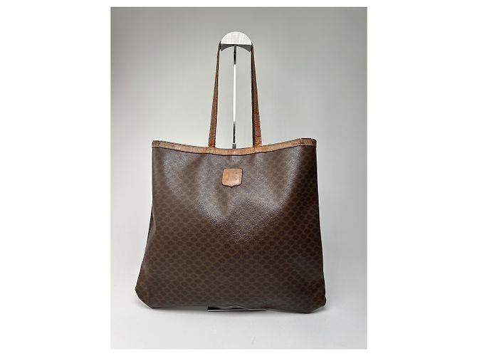 Big Bag Céline Borsa tote in pelle monogramma Triomphe vintage Celine Paris marrone - vista 11