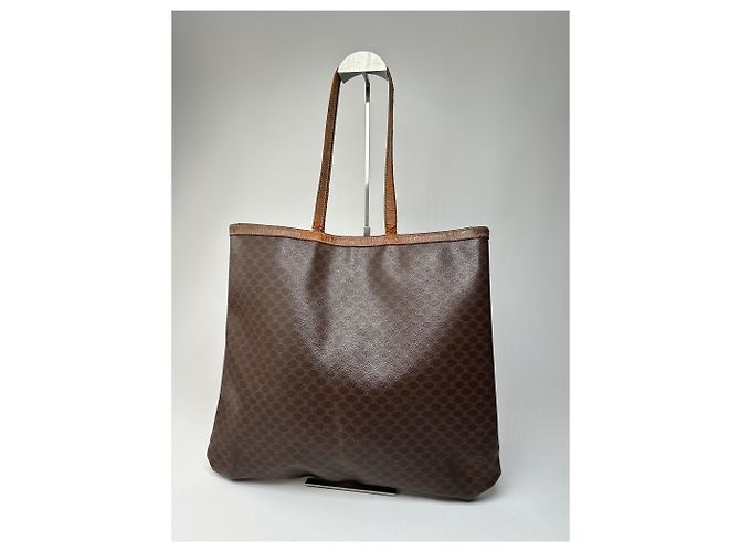 Big Bag Céline Borsa tote in pelle monogramma Triomphe vintage Celine Paris marrone - vista 2