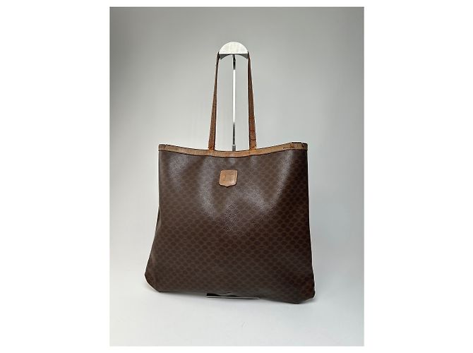 Big Bag Céline Borsa tote in pelle monogramma Triomphe vintage Celine Paris marrone - vista 6