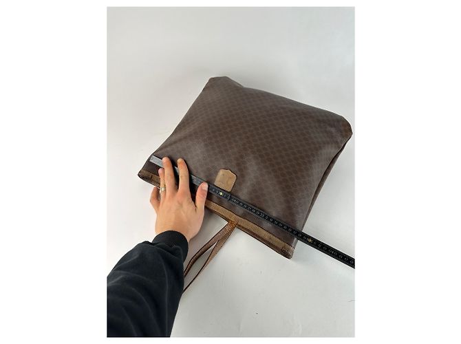 Big Bag Céline Borsa tote in pelle monogramma Triomphe vintage Celine Paris marrone - vista 8