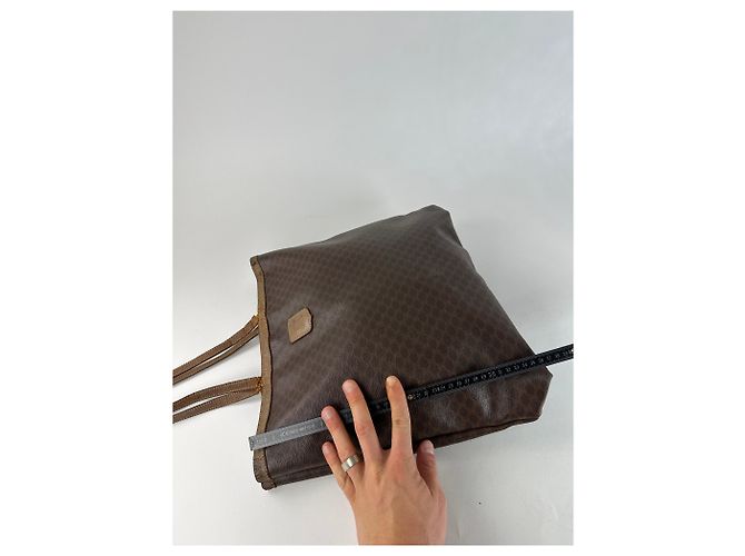 Big Bag Céline Borsa tote in pelle monogramma Triomphe vintage Celine Paris marrone - vista 9