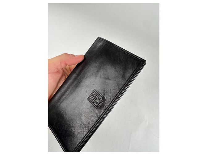 Vintage Givenchy Logo Leather Card Holder / Clutch Black - view 3