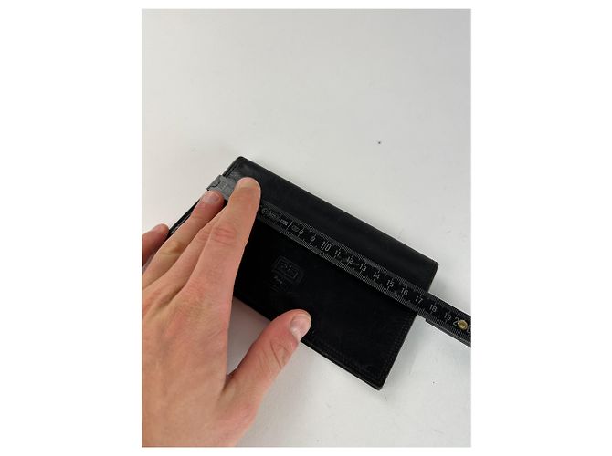 Vintage Givenchy Logo Leather Card Holder / Clutch Black - view 8