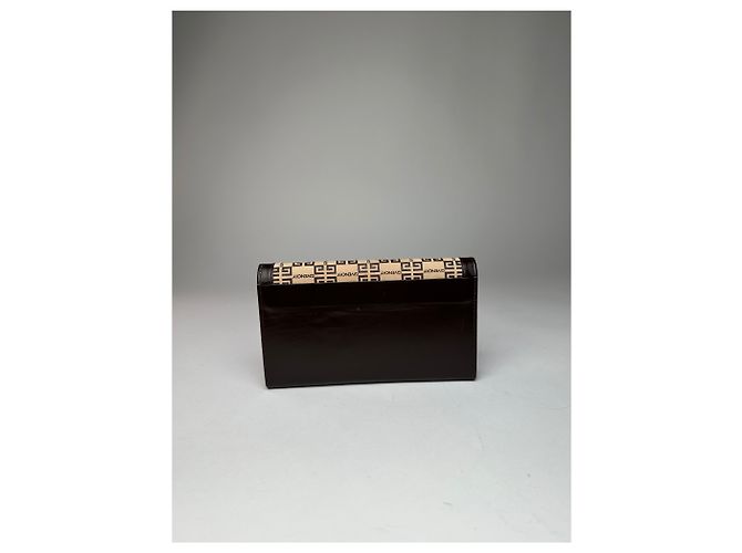 Clutch in pelle monogramma vintage Givenchy marrone beige - vista 11
