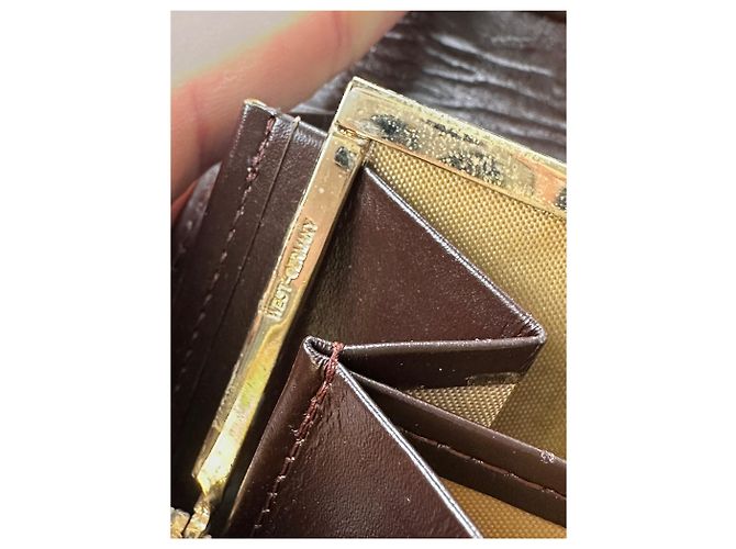 Clutch in pelle monogramma vintage Givenchy marrone beige - vista 7