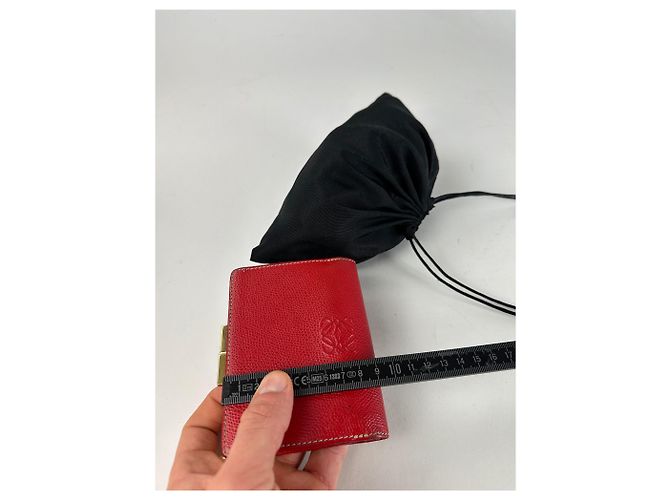Vintage Loewe Madrid Logo Leather Wallet Red - view 11