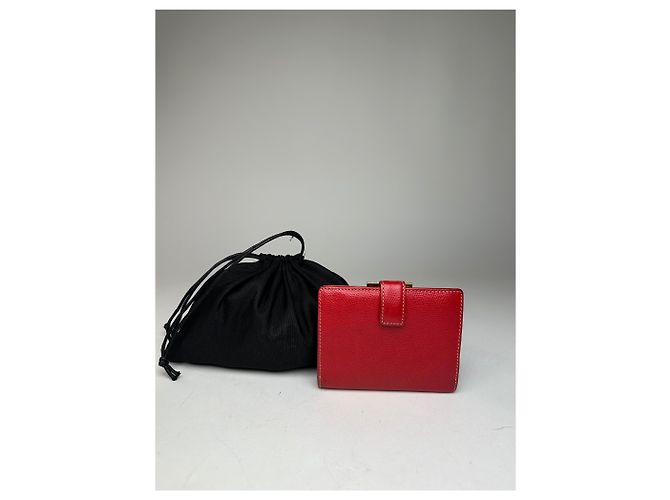 Vintage Loewe Madrid Logo Leather Wallet Red - view 2