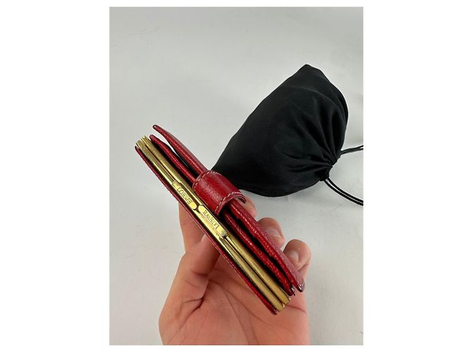 Vintage Loewe Madrid Logo Leather Wallet Red - view 3