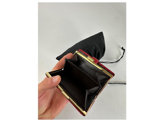 Vintage Loewe Madrid Logo Leather Wallet Red - view 4