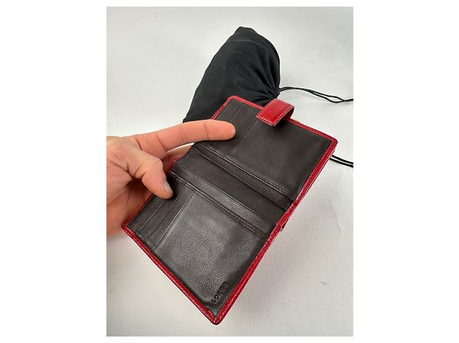 Vintage Loewe Madrid Logo Leather Wallet Red - view 6