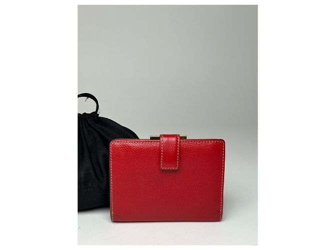 Vintage Loewe Madrid Logo Leather Wallet Red - view 7