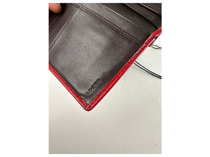 Vintage Loewe Madrid Logo Leather Wallet Red - view 8