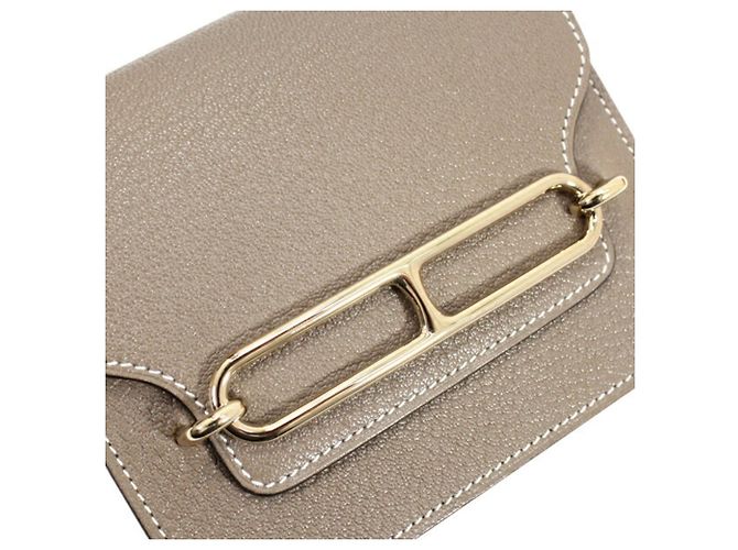 Cartera Hermès Lauris en cuero de cabra Mysore Etoupe Gris pardo - vista 4