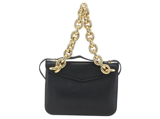Borsa a Spalla Mount in Pelle Bottega Veneta Piccola Nero - vista 2