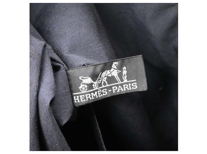 Hermès Her Line Graue Canvas Airline Cabas Tasche Braun - Ansicht 10