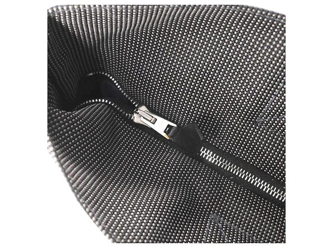 Hermès Her Line Graue Canvas Airline Cabas Tasche Braun - Ansicht 11