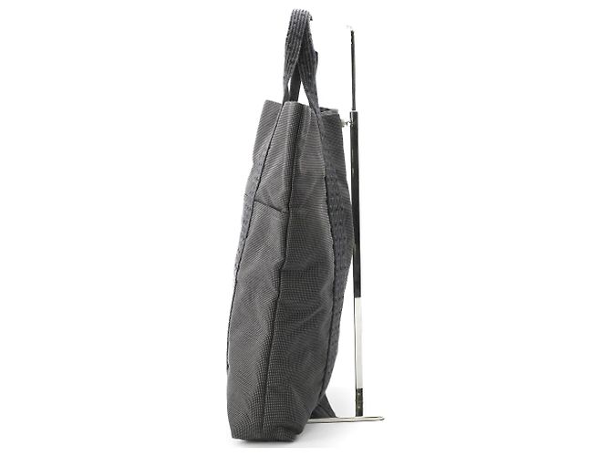 Hermès Her Line Graue Canvas Airline Cabas Tasche Braun - Ansicht 3