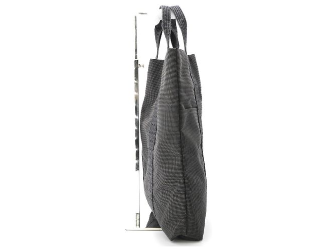 Hermès Her Line Graue Canvas Airline Cabas Tasche Braun - Ansicht 4