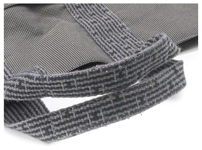 Hermès Her Line Graue Canvas Airline Cabas Tasche Braun - Ansicht 7