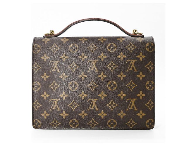 Borsa Louis Vuitton Monceau 26 in Monogramma Marrone - vista 2