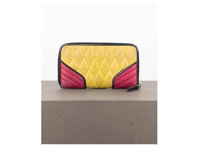 Cartera con cremallera acolchada Miu Miu de los 2000 Amarillo - vista 4