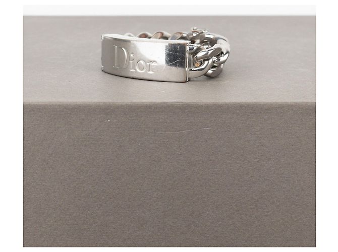 Cuban Link Pill Armband von Dior by Galliano SS04 Silber - Ansicht 2