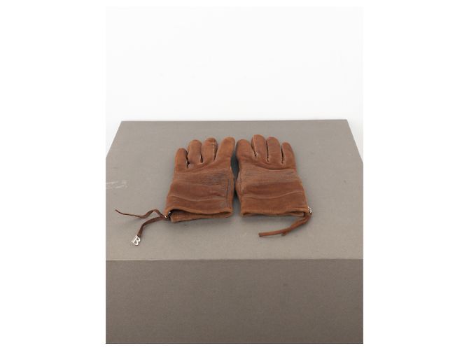 Balmain by Decarnin 2010s Suede Leather Biker Gloves Brown - view 11
