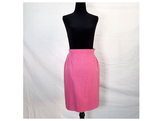 Yves Saint Laurent Conjunto de seda rosa YSL anos 1990 - vista 5