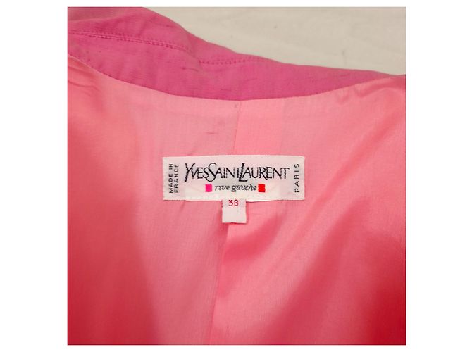 Yves Saint Laurent Conjunto de seda rosa YSL anos 1990 - vista 9