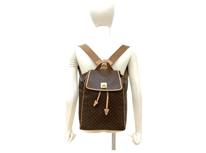 Céline Zaino in pelle Celine Macadam Blason Marrone - vista 2