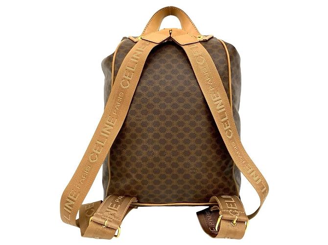 Céline Zaino in pelle Celine Macadam Blason Marrone - vista 3