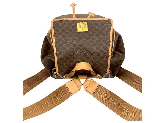 Céline Zaino in pelle Celine Macadam Blason Marrone - vista 4