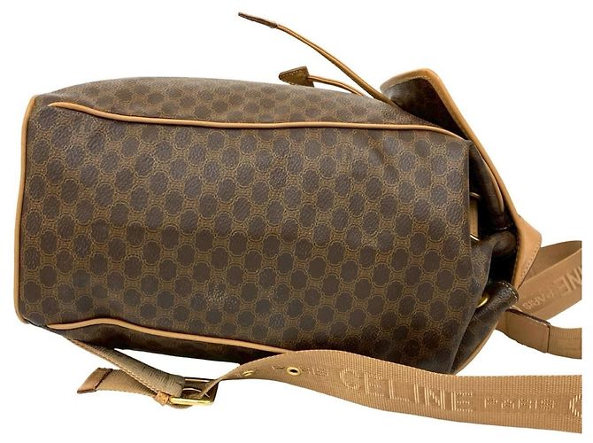Céline Zaino in pelle Celine Macadam Blason Marrone - vista 6