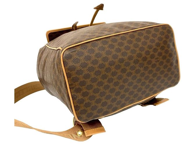 Céline Zaino in pelle Celine Macadam Blason Marrone - vista 7