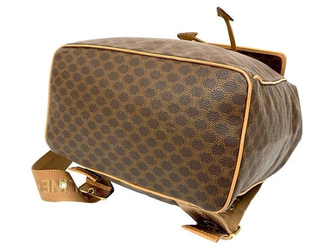 Céline Zaino in pelle Celine Macadam Blason Marrone - vista 8
