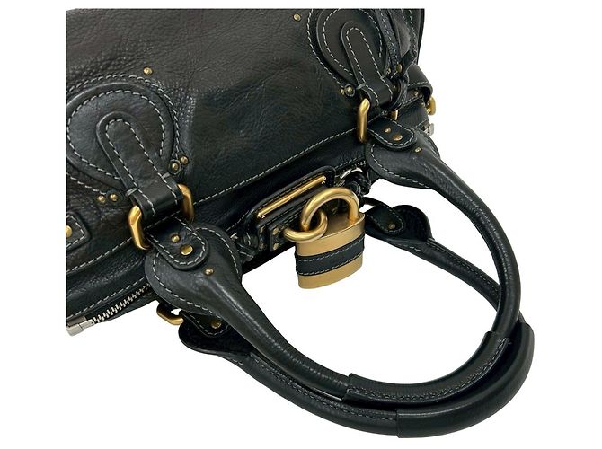 Borsa in pelle Paddington Stitch di Chloé Nero - vista 4