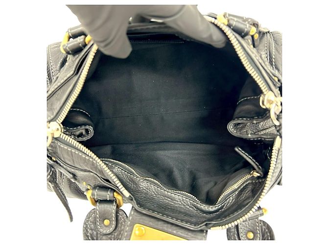 Borsa in pelle Paddington Stitch di Chloé Nero - vista 9