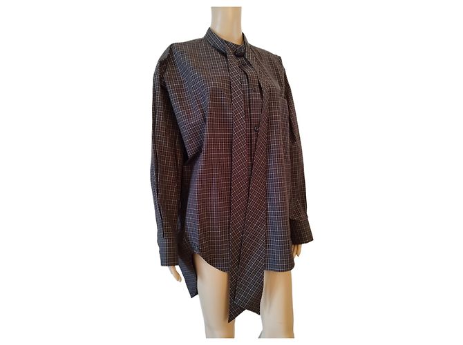 Camicia Balenciaga in cotone multicolore a quadri - vista 3