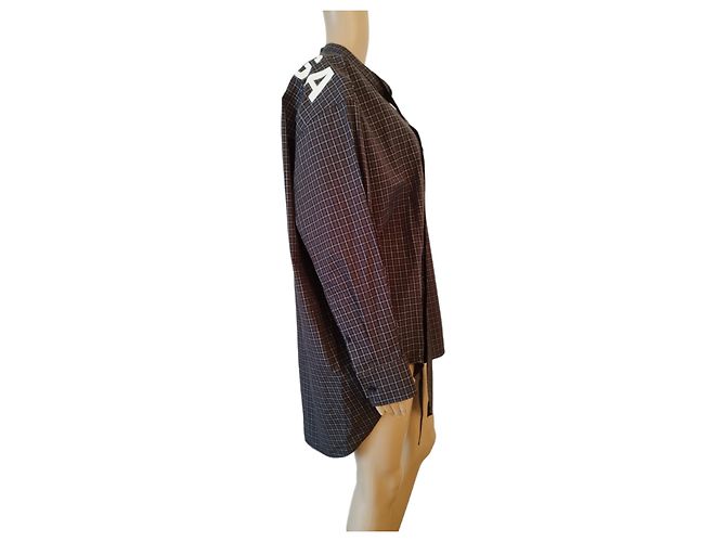 Camicia Balenciaga in cotone multicolore a quadri - vista 4