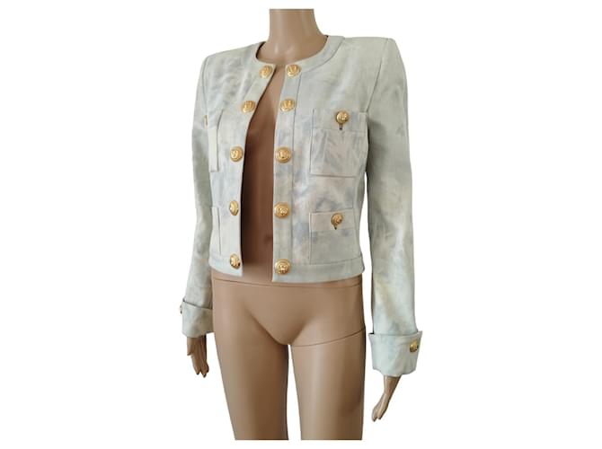 Balmain azul de algodón, efecto desgastado - vista 3
