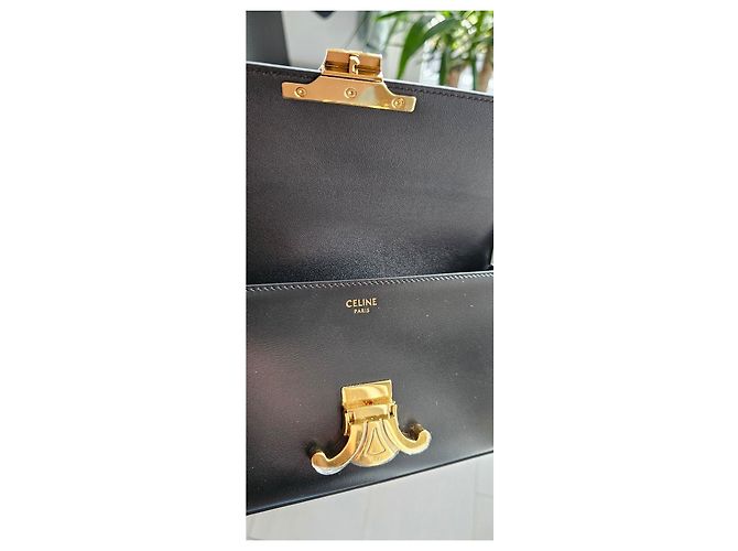 Céline Borsa a Spalla in Pelle Celine Triomphe Nero - vista 6