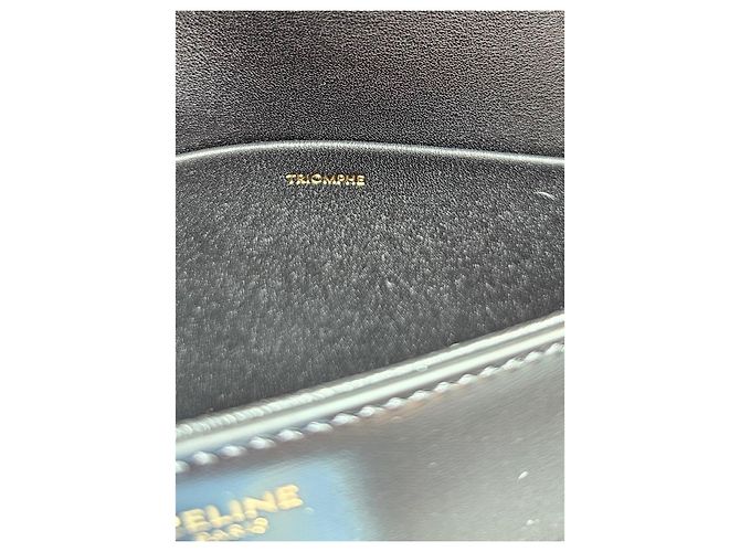 Céline Borsa a Spalla in Pelle Celine Triomphe Nero - vista 8