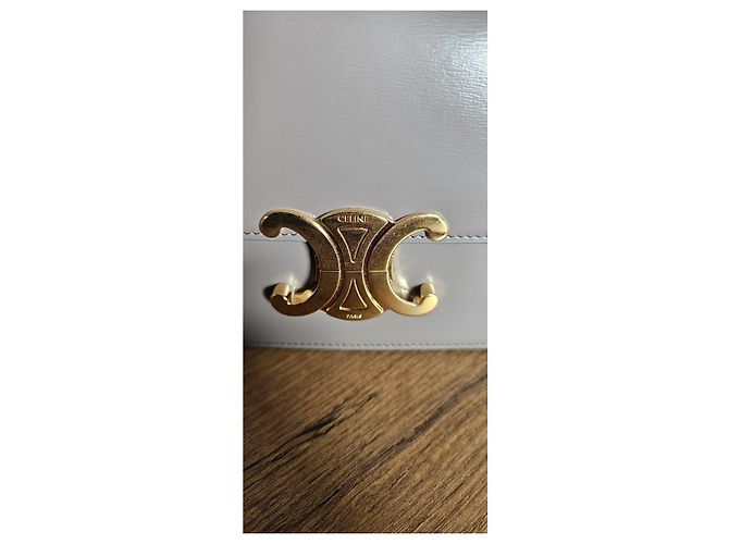 Céline Borsa a Spalla in Pelle Celine Triomphe Grigia Grigio - vista 2