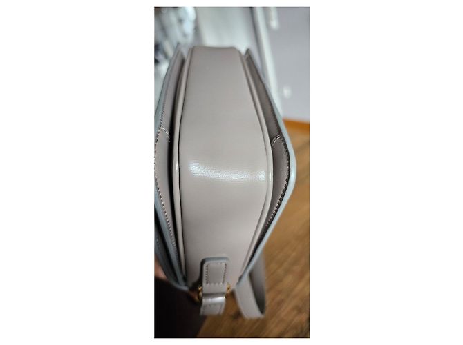 Céline Borsa a Spalla in Pelle Celine Triomphe Grigia Grigio - vista 5