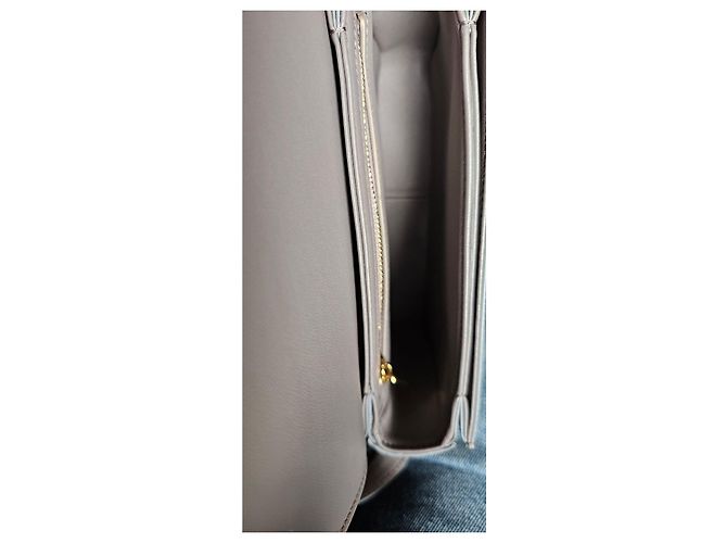Céline Borsa a Spalla in Pelle Celine Triomphe Grigia Grigio - vista 9