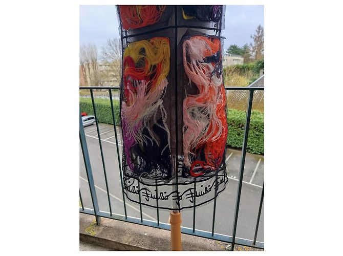 Abito Emilio Pucci con Piume di Struzzo Multicolore - vista 10