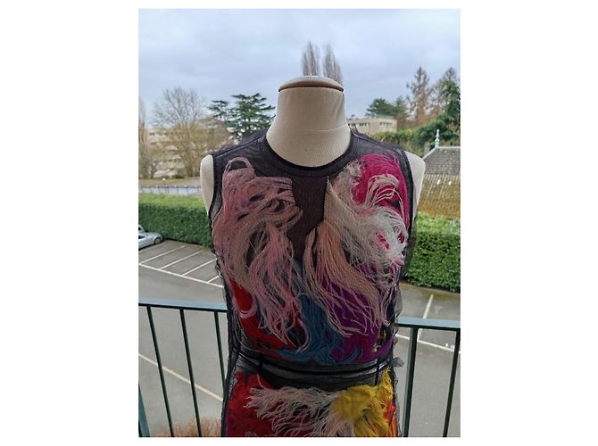 Abito Emilio Pucci con Piume di Struzzo Multicolore - vista 2